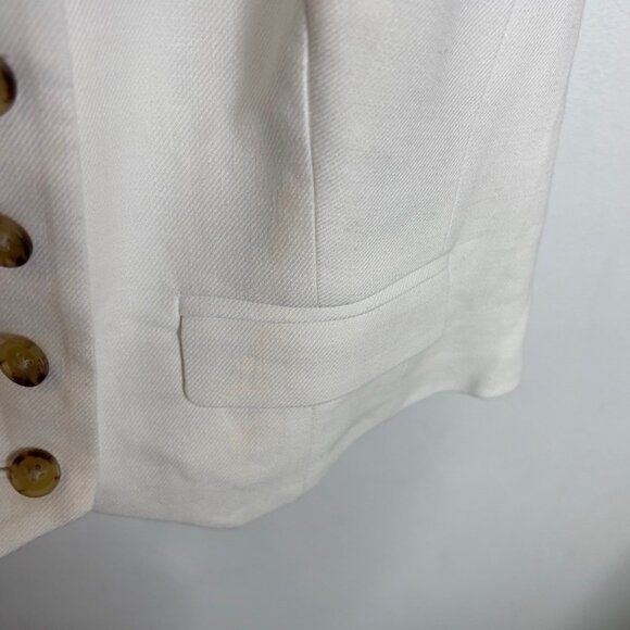 J.Crew Womens Classic Vest Stretch Linen Blend White Size 4 CA761 - Picture 5 of 9